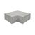 ArtiStone hoekstuk traptreden 90° buiten 37x15 Grijs